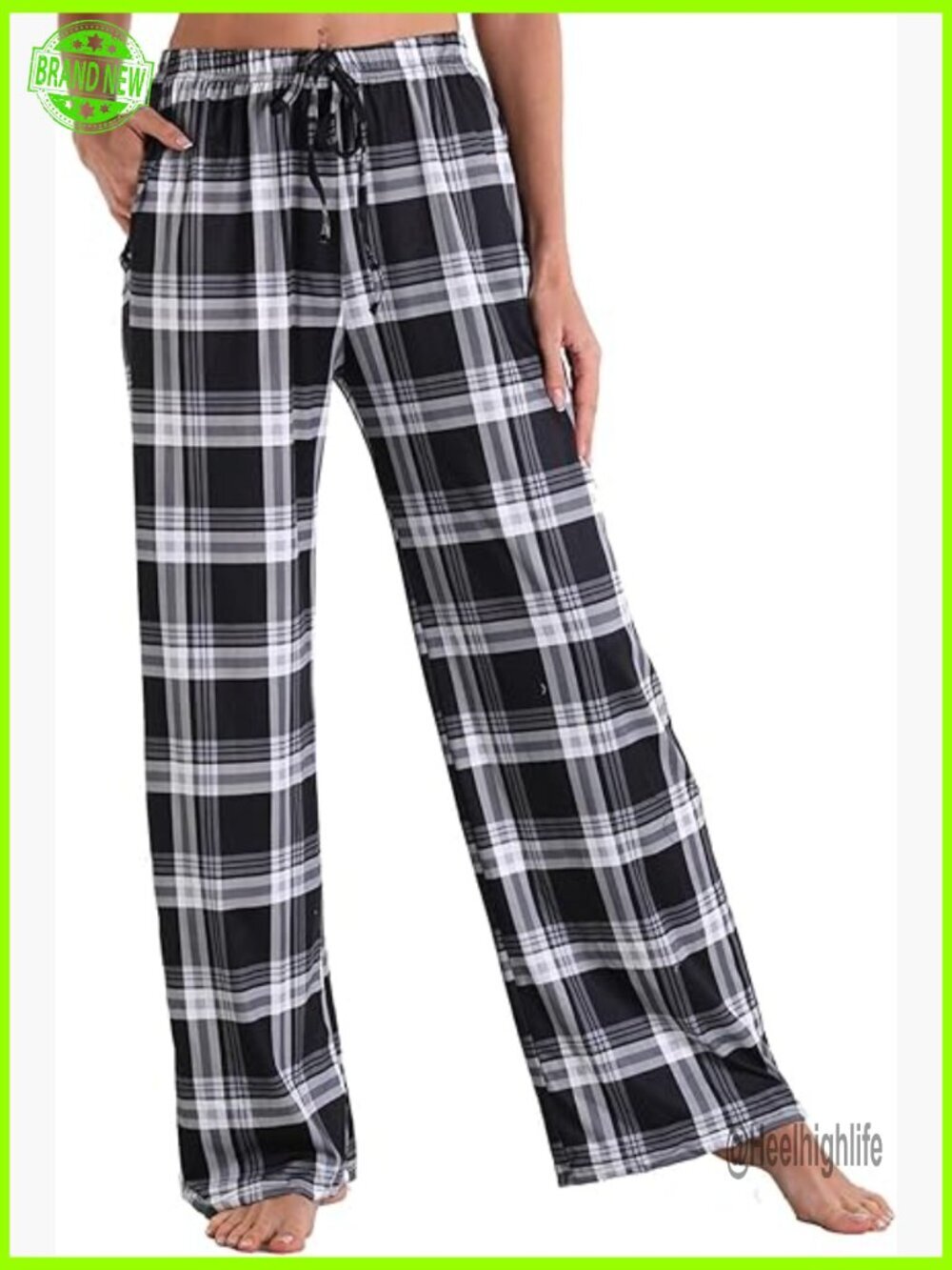 Large Floral Print Pajama Pants with Pockets Drawstring Lounge Wear